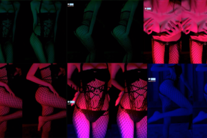 【CC 白妖妖】土豪大尺定制热舞！暗夜抹油 连体网袜！(1V/4分55)