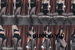 【CC 耶耶】付费群定制热舞 跪地骑乘 黑丝美臀顶顶顶(2V/6分22)