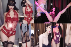 【斗鱼 欲儿】土豪大尺定制热舞 丰满长腿细腰 情趣丁字透视森林！(5V/13分12)