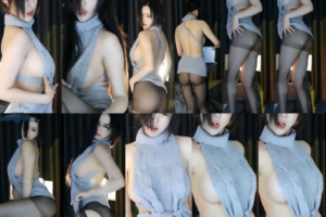 会员免费福利【斗鱼 月薇薇】真空毛衣大尺定制热舞！黑丝长腿翘臀 无罩裸背半球激凸！(1V/7分48)