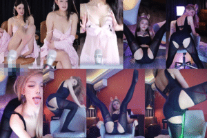 会员免费福利【虎牙 百变主题日】睡衣派对第二轮大尺整活热舞！钱宝宝奶夹抖胸 娜美开裆黑丝翘臀特写！(9V/24分18)