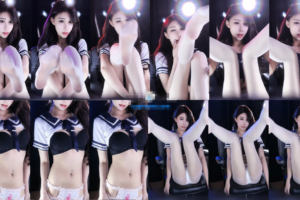 圣诞免费福利【虎牙 奈C】大尺内衣定制热舞 长腿丝袜露内抬腿 十分性感！(4V/14分03)