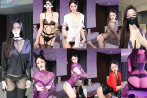 【抖音 师太百货】高颜值主播大尺乳贴内衣定制热舞 连体吊带 通体开裆黑丝丁字 大长腿十分性感！(10V/19分)