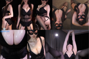 会员免费福利【斗鱼 黎一】猫女面具精油抖胸大尺内衣定制热舞！(2V/8分53)