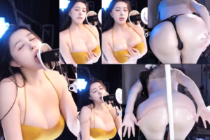 【虎牙 小酒窝翁馨】舔耳娇喘ASMR 巨乳无敌肥臀紧勒怼屏大尺定制！顶！(2V/6分18)